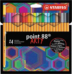 Rotulador punta fina STABILO point 88 - Estuche ARTY con 24 colores