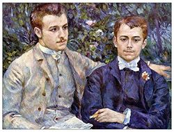 ArtPlaza Renoir Pierre-Auguste – porträtt av Charles and George, dekorativ panele, trä, flera färger, 80 x 1,8 x 60 cm