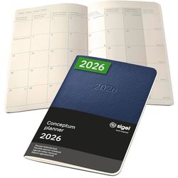 SIGEL C2687 Monats-Kalenderheft Conceptum 2026, ca. A6, dunkelblau: Agenda Conceptum, Classic, Softcover
