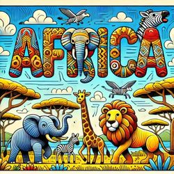 AFRICA: 24 African animals for coloring