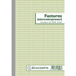 Manifolds factures auto-entrepreneur - 50 feuillets autocopiants