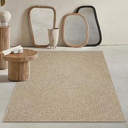Mia's Tapis Kinsley Robuste pour l'intérieur et l'extérieur, avec Un Aspect Jute Naturel, résistant aux intempéries, adapté aux terrasses et Jardins