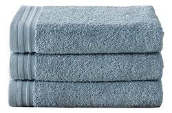 De Witte Lietaer 199537 Wellness Lot de 3 Serviettes Coton Bleu 50 x 100 cm