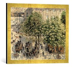 kunst für alle 'Immagine incorniciata di Camille Pissarro, Place du théâtre Français, Stampata, 60 x 40 cm, nel Quadro Immagini Fatti a Mano di Alta qualità Oro Raya