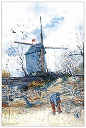 ArtPlaza Van Gogh Vincent Le Moulin de la Galette III, decoratieve panelen, hout, meerkleurig, 60 x 1,8 x 90 cm