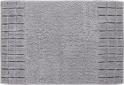 Linea Due Reversible Bath Mat, Ultra Soft, Absorbent and Anti Slip, Cotton, 5 Years Warranty, CHESS, Bath Mat 70x120 cm, Silver