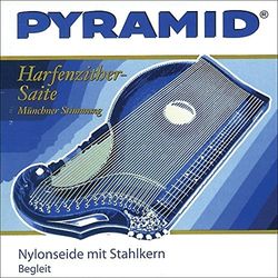 Pyramidcittrasträngar av nylonsilke med stålkärna. Harpa/luftresonans cittra 612/Ba