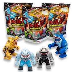 sbabam, Wild Warriors, Giochi Guerrieri per Bambini, Bustine Gioco Edicola, Giocattolo Robot Pack 3 Bustine, Regalo Bambino Giocattoli Animali,dai 3 Anni