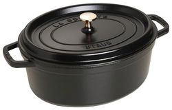 STAUB Caçarola/cocotte de ferro fundido oval, diâmetro de 37 cm, 8 L, preto