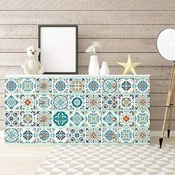 Ambiance Sticker Adesivi Murali per Mobili da Tavola, Adesivi Decorativi per Camere da Letto e Armadi Neo - 60 Piastrelle Adesive 20 x 20 cm