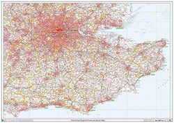 Postcode Sector Map - (S4) - South East England - Wall Map-Plastic Coated