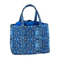 DRW Bolso multiusos con cierre de cuerda arabesque azul 48x35x6