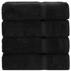 Chakir Turkish Linens | Hotel & Spa Quality 100% Cotton Premium Turkish Towels | Soft & Absorbent (4-Piece Bath Towels, Black)