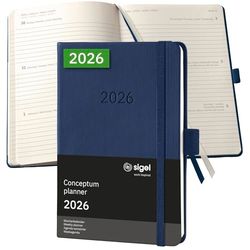 SIGEL C2663 Wochenkalender Conceptum 2026, ca. A6, dunkelblau: Agenda Conceptum, Classic, Hardcover