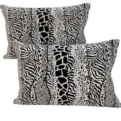 PETTI Artigiani Italiani - Par de Fundas de Almohada 50x80 cm, Pareja de Funda de Cojín Blanco Negro, 100% Microfibra Hipoalergénica, Paquete de 2, Made in Italy