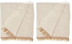 Martina Home Foulard Polyvalent Spiga, 80% Coton, 20% Polyester, Brut/Beige 260L x 180W (Lot de 2)