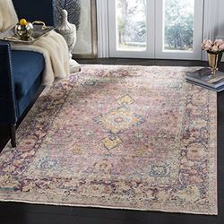 SAFAVIEH Tapis Traditionnel Pour Salon, Salle à manger, Chambre à coucher - Illusion Collection, Tapis à poil court, Violet et Multi, 183 X 274 cm