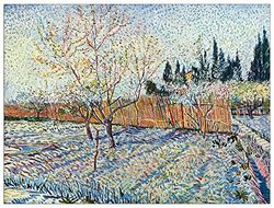 ArtPlaza Van Gogh Vincent – Orchard with cypress, dekorativ panele, trä, flerfärgad, 80 x 1,8 x 60 cm