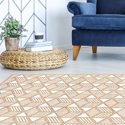 Viniliko Tapis Labyrinthe, Vinyle, Marron et Blanc, 100 x 133 x 3 cm