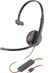 HP Poly Blackwire 3210 – Blackwire 3200-serien – headset – on-ear – trådbunden – aktiv brusreducering – USB-C – svart – certifierad för Skype för företag,