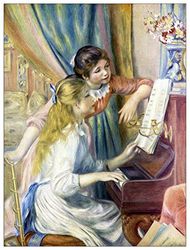 ArtPlaza Renoir Pierre-Auguste – Young girls at the piano, dekorativ panele, trä, flerfärgad, 60 x 1,8 x 80 cm