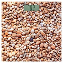 Sencor Glass Bathroom Scales up to 150 kg, Choice of Units (Kg/Lb), Stone Design