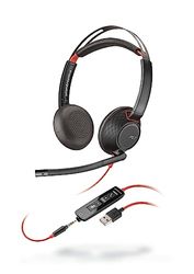 Plantronics - Blackwire C5220 - Auriculares con Cable duales - Estéreo - Auriculares con micrófono - USB-A, 3,5 mm para conexión a PC, Mac, Tablet y/o teléfono móvil - Pack de 12 Unidades