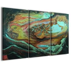 Stampe su Tela Cuadro Abstracto Exclusivo 052 Cuadros Modernos 90 x 60 cm en 3 paneles ya enmarcados