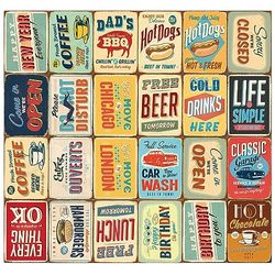 Walplus Mural Collage vinil de parede decorativos decoração quarto fácil de usar autocolante de parede decalque vintage metal sinais arte retro clássico bricolage decoração sala de estar castanho
