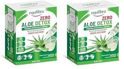 Equilibra Aloe Detox Zero, Aloe Vera Gel Concentrato 99%, 10 stick da 30 ml, Filiera 100% italiana, con Polpa, Senza zuccheri, Funzione Depurativa e Lenitiva, Da Bere Puro o Diluito in Acqua