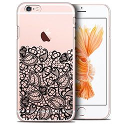 Caseink - fodral för Apple iPhone 6/6s Plus (5,5) [Crystal HD vårkollektion design låg spets svart - hårt - ultratunt - tryckt i Frankrike]