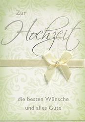 Perleberg - Chic Wedding Card with Bow Motif and Crystal Sticker - Beautiful Greeting Card 11.6 x 16.6 cm - Wedding Card with Envelope - and Special Wedding Cards