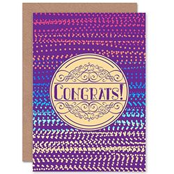 Wee Blue Coo CARD GREETING CONGRATULATIONS CONGRATS SPOTTY THEME GIFT