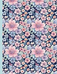 Composition Notebook: Wide Ruled Lined Journal | Vintage Floral Cover | 7.5 x 9.75, 120 pages