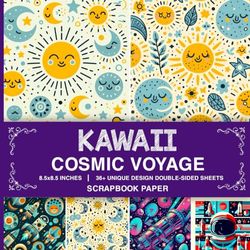 Kawaii Cosmic Voyage Scrapbook Paper: Tropical Paradise Designs for Unique Journaling, Decoupage, Card Making & Craft Projects