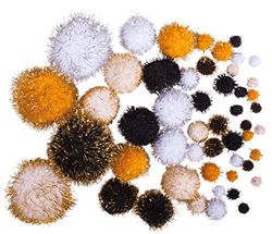 Rayher 76531000 Pompon Metallici, Assortito, Nero-Oro