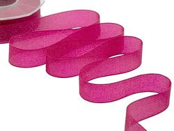 Furlanis - Velo Luminoso, Nastro Decorativo Italiano Per Confezioni, Bomboniere, Pacchi Regalo - Fuxia Peonia, 15 mm x 20 m