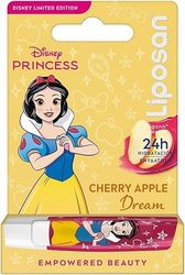 LIPOSAN Cherry Shine Edición Limitada Disney Princesa Blancanieves (1x 4,8 g), bálsamo labial para niños con 24 h de hidratación, bálsamo con color a cereza para unos labios suaves y bonitos