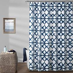 Lush Decor, Navy Geo Shibori douchegordijn, 182,9 cm x 182,9 cm