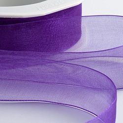 Italian Options Organza Chiffon Ribbon, 25mm x 20 Metre Roll, Purple