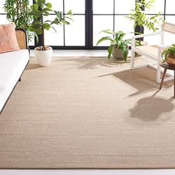 Safavieh Tapis en Fibres Naturelles Salon, Salle à Manger, Chambre à Coucher - Natural Fiber Collection, Tapis à Poil Court, Naturel, 244 x 244 cm