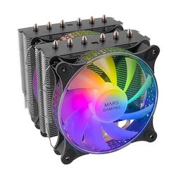 CPU-koeler 300 W, 6 x ventilatoren, zwart, ideaal voor krachtige gaming-pc en efficiënte koeling.