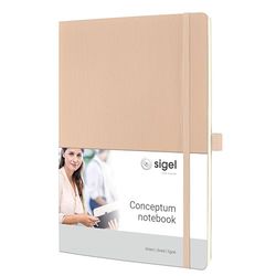 SIGEL CO331 Cuaderno premium a líneas, A4, tapa blanda, beige - Conceptum