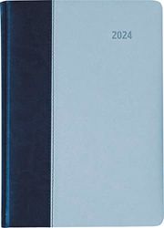 Calendario a libro Premium Air Blue Azur 2024, formato A5, 1 giorno, 1 pagina, 416 pagine, copertina Tucson, Alpha Edition