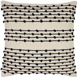 furn. Mossa polyester fylld kudde, naturlig/svart, 45 x 45 cm