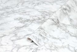 d-c-fix papier adhésif pour meuble effet marbre Cortes Argent - film autocollant décoratif rouleau vinyle - pour cuisine, porte, table - décoration revêtement peint stickers collant - 45 cm x 2 m