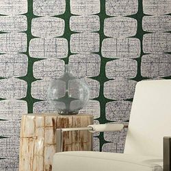 RoomMates RMK11619RL Mid-Century Beads, Vinyl, Green and White, 45.72 cm x 5.74 m