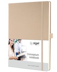 SIGEL CO640 Notizbuch Conceptum, ca. A4, kariert, beige: Notebook Conceptum, Classic, Hardcover