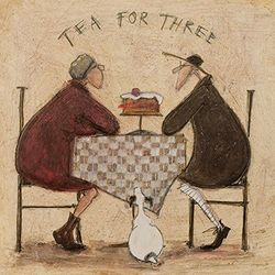 Sam Toft - de té para Tres - 40 cm x 40 CMM impresión DE Lienzo tamaño Grande