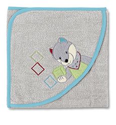 STERNTALER Cape de Bain Wilbur le Loup 100 X 100 Gris Foncé